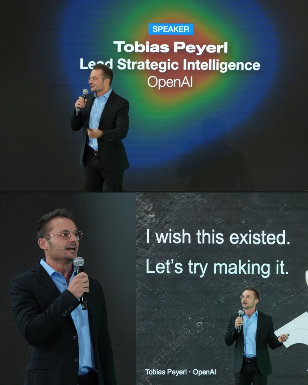 Tobias Peyerl, OpenAI, speaking at Radical Innovation Summit